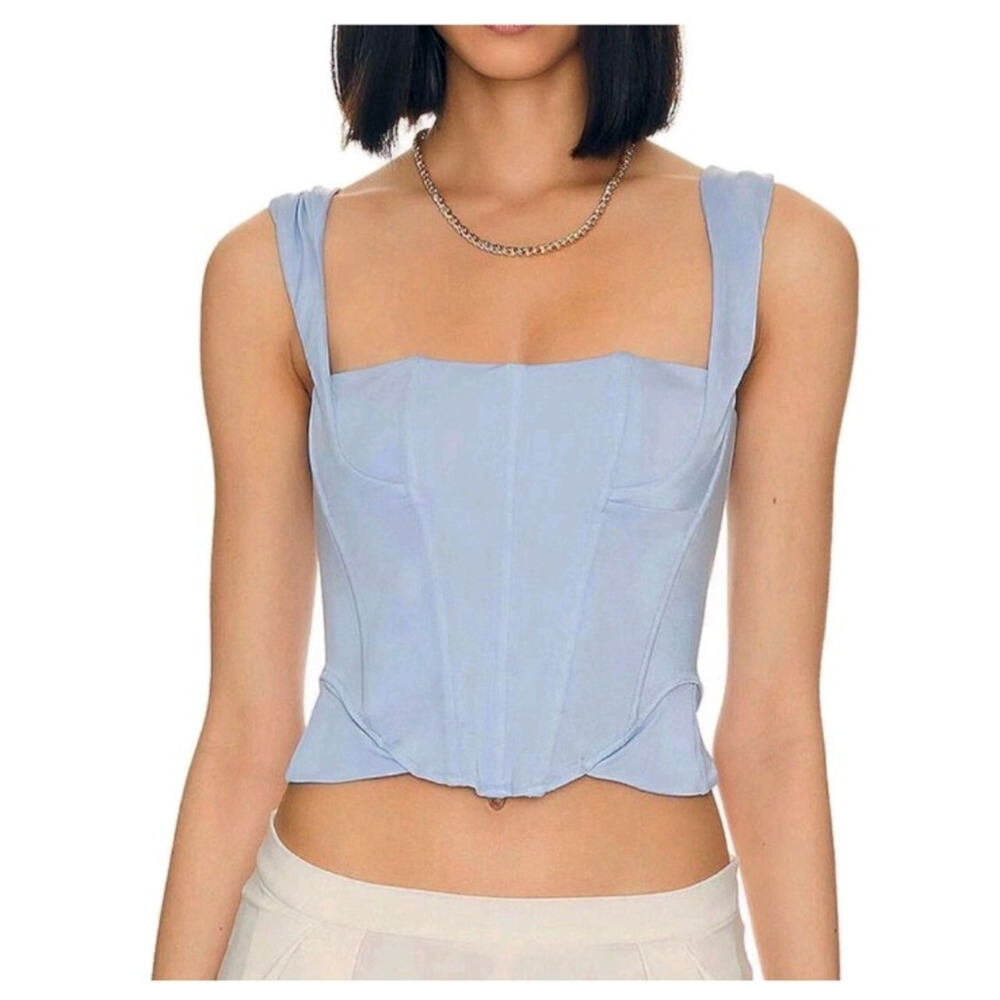 Free People x HAH Knock Out Corset XS Periwinkle Coquette Boudoir Festival NWT